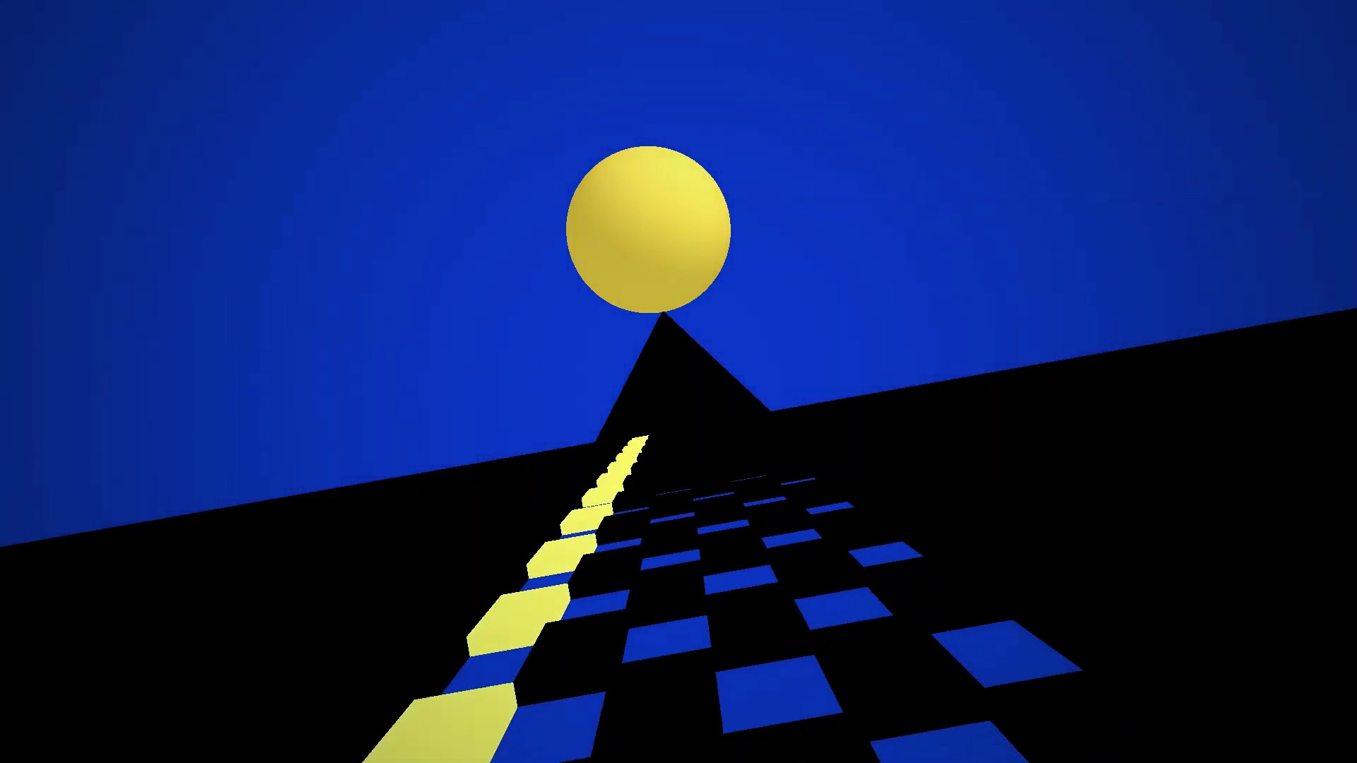 A deep dark pyramid, with a glowing yellow line shooting out the bottom.